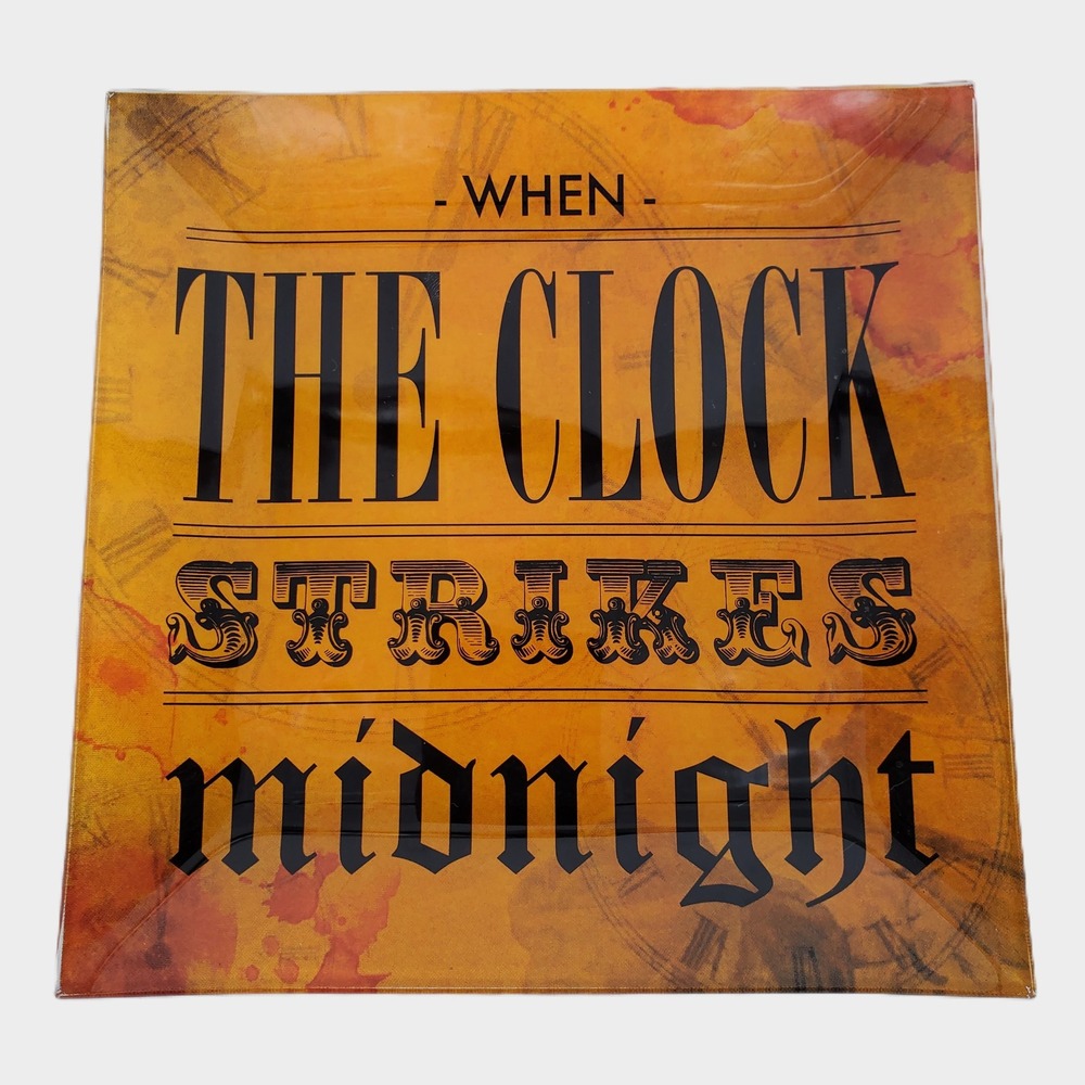 Dept 56 When The Clock Strikes Midnight Glass Halloween Plate 4045461 Orange‎